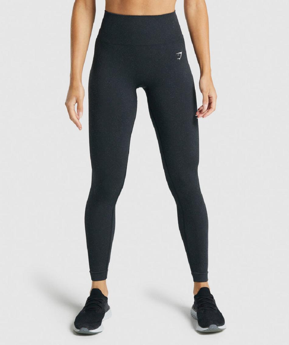 Legginsy Damskie Gymshark Adapt Fleck Seamless Czarne | PL 2237VRW